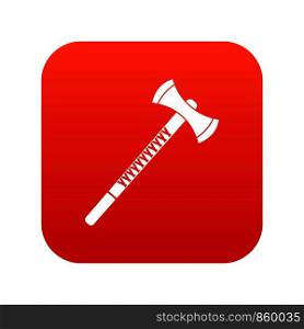 Big ax icon digital red for any design isolated on white vector illustration. Big ax icon digital red