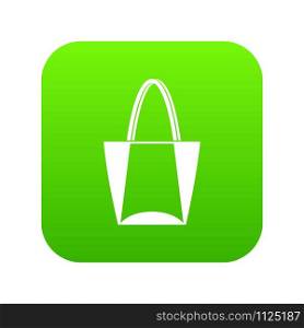 Big bag icon digital green for any design isolated on white vector illustration. Big bag icon digital green