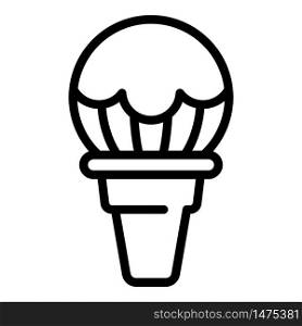 Big ball of ice cream icon. Outline big ball of ice cream vector icon for web design isolated on white background. Big ball of ice cream icon, outline style