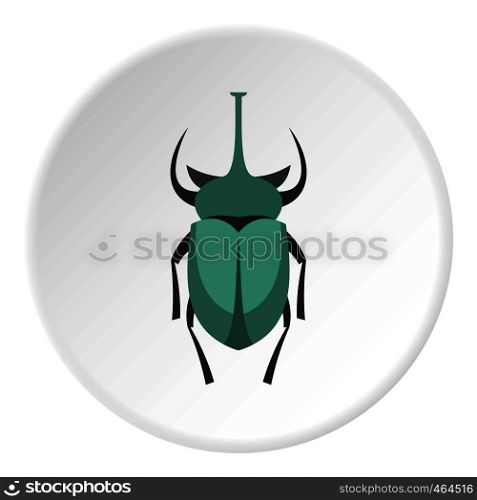 Big beetle icon in flat circle isolated vector illustration for web. Big beetle icon circle
