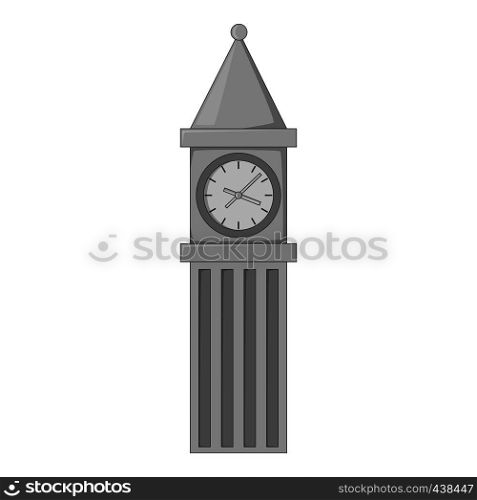 Big Ben in London icon in monochrome style isolated on white background vector illustration. Big Ben in London icon monochrome