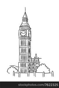 Big Ben tower in London for travel industry design