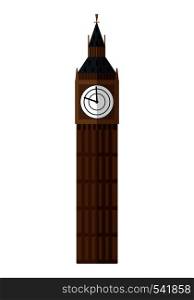 Big Ben Tower, London. Flat vector Illustration Isolated on white background. Big Ben Tower, London. Flat vector Illustration Isolated