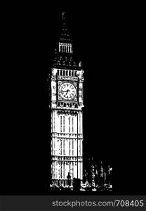 big ben - vector illustration sketch hand drawn isolated on white background