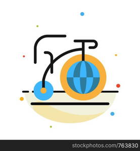 Big, Bike, Dream, Inspiration Abstract Flat Color Icon Template