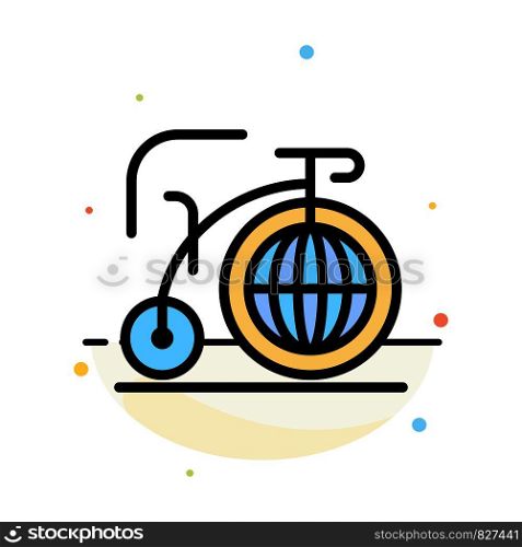 Big, Bike, Dream, Inspiration Abstract Flat Color Icon Template