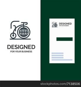 Big, Bike, Dream, Inspiration Grey Logo Design and Business Card Template