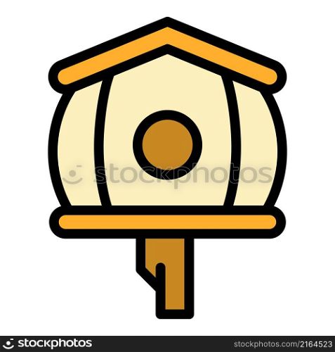 Big bird house icon. Outline big bird house vector icon color flat isolated. Big bird house icon color outline vector