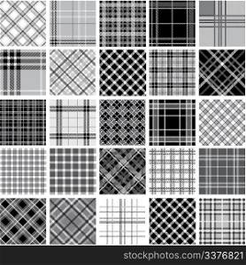 Big black & white plaid patterns set