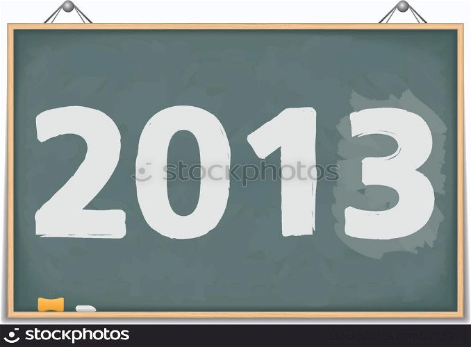 Big blackboard with number 2013