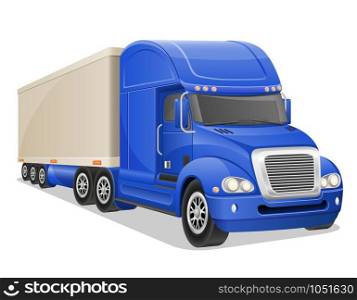 big blue truck vector illustration isolated on white background