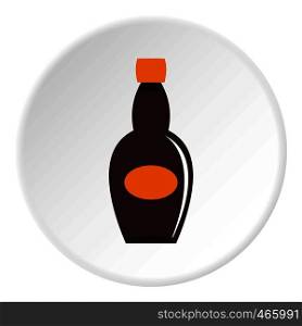 Big bottle icon in flat circle isolated on white vector illustration for web. Big bottle icon circle