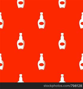 Big bottle pattern repeat seamless in orange color for any design. Vector geometric illustration. Big bottle pattern seamless