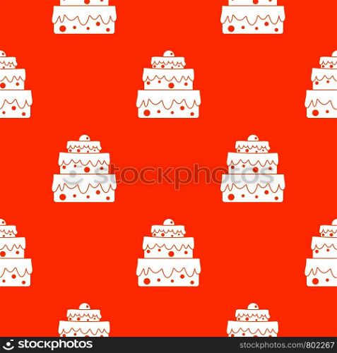 Big cake pattern repeat seamless in orange color for any design. Vector geometric illustration. Big cake pattern seamless