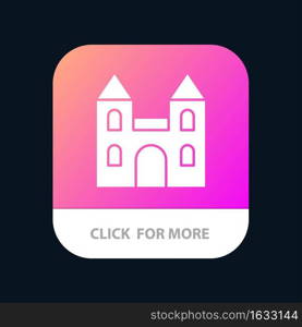 Big, Cathedral, Church, Cross Mobile App Button. Android and IOS Glyph Version