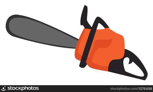 Big chainsaw, illustration, vector on white background.