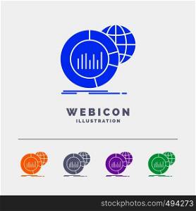 Big, chart, data, world, infographic 5 Color Glyph Web Icon Template isolated on white. Vector illustration. Vector EPS10 Abstract Template background