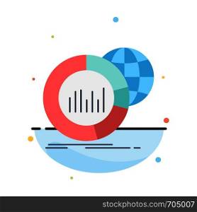 Big, chart, data, world, infographic Flat Color Icon Vector