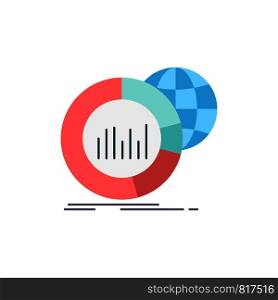 Big, chart, data, world, infographic Flat Color Icon Vector