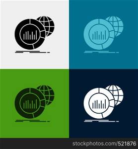 Big, chart, data, world, infographic Icon Over Various Background. glyph style design, designed for web and app. Eps 10 vector illustration. Vector EPS10 Abstract Template background