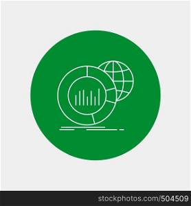 Big, chart, data, world, infographic White Line Icon in Circle background. vector icon illustration. Vector EPS10 Abstract Template background