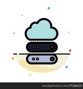 Big, Cloud, Data, Storage Abstract Flat Color Icon Template