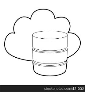 Big cloud database icon. Outline illustration of big cloud database vector icon for web. Big cloud database icon, outline style