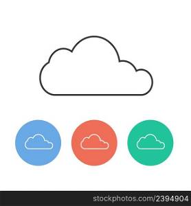 Big Cloud Flat four color minimal icon set. Stock vector. Big Cloud Flat four color minimal icon set. Vector
