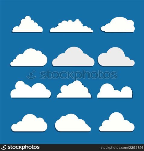 Big Cloud Flat two colour minimal icon set. Stock vector. Big Cloud Flat two colour minimal icon set. Vector