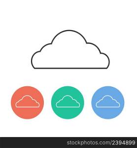 Big Cloud Flat two colour minimal icon set. Stock vector. Big Cloud Flat two colour minimal icon set. Vector