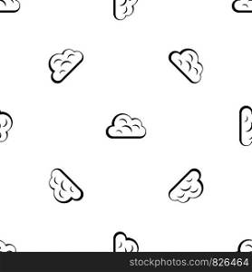 Big cloud pattern repeat seamless in black color for any design. Vector geometric illustration. Big cloud pattern seamless black