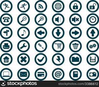Big collection of different icons for using in web design