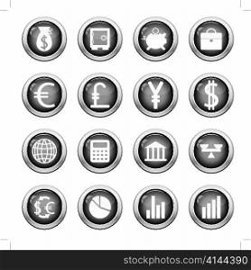 Big collection of financial icons for using in web design