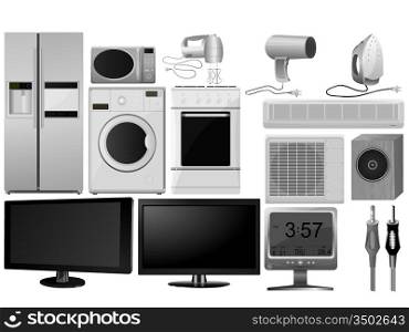Big collection of vector images of household appliances