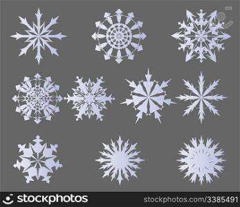 Big collection of winter snowflakes for designer use