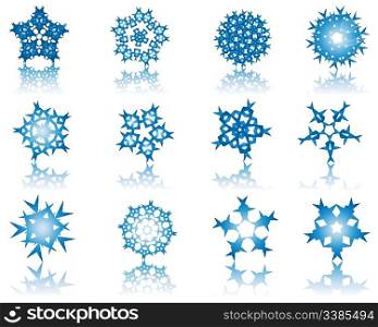 Big collection of winter snowflakes for designer use