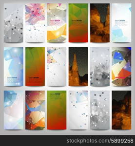 Big colored abstract banners set. Conceptual triangle design vector templates. Modern abstract banner design, business design and website templates.