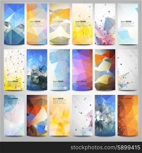 Big colored abstract banners set. Conceptual triangle design vector templates. Modern abstract banner design, business design and website templates.