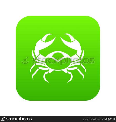 Big crab icon digital green for any design isolated on white vector illustration. Big crab icon digital green
