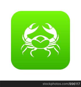 Big crab icon digital green for any design isolated on white vector illustration. Big crab icon digital green