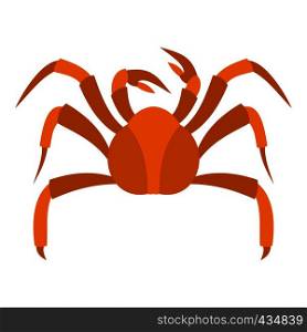 Big crab icon flat isolated on white background vector illustration. Big crab icon isolated