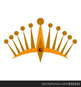 Big crown icon flat isolated on white background vector illustration. Big crown icon isolated