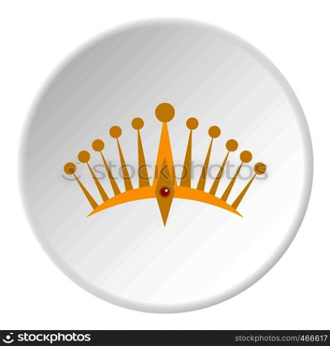 Big crown icon in flat circle isolated on white background vector illustration for web. Big crown icon circle