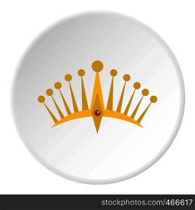 Big crown icon in flat circle isolated on white background vector illustration for web. Big crown icon circle