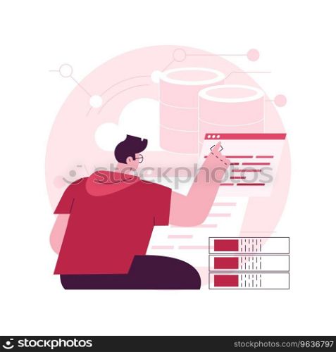 Big data analytics abstract concept vector illustration. Big data mining, automated analytics system, information analysis, pattern recognition, info systematization abstract metaphor.. Big data analytics abstract concept vector illustration.