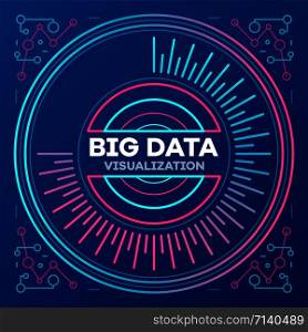 Big data banner. Outline illustration of big data vector banner for web design. Big data banner, outline style