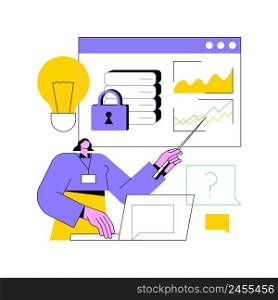 Big data conference abstract concept vector illustration. Innovative idea presentation, science meeting, place to join analysts, latest scientific research, learning platform event abstract metaphor.. Big data conference abstract concept vector illustration.