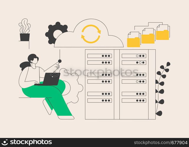 Big data engineering abstract concept vector illustration. Software engineering, massive data operation, big data architecture, database technology, large processing systems abstract metaphor.. Big data engineering abstract concept vector illustration.