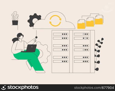 Big data engineering abstract concept vector illustration. Software engineering, massive data operation, big data architecture, database technology, large processing systems abstract metaphor.. Big data engineering abstract concept vector illustration.