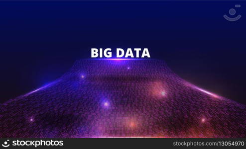 Big data flow. Abstract technology background. Binary code. Information encryption. Digital communication funnel. Cyber energy connect. Glow sparkles. One or zero symbols. Vector illustration pattern. Big data flow. Abstract technology background. Binary code. Information encryption. Digital communication funnel. Cyber energy connect. One or zero symbols. Vector illustration pattern